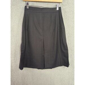 Akris Punto Wool Blend Knee Length A-line Midi Skirt‎ Black Womens Size US Sz 6